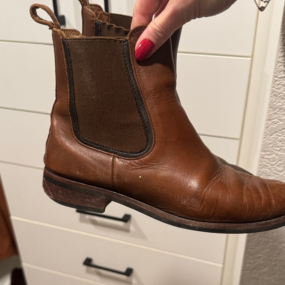 Fridays Brown Leather Ankle Booties